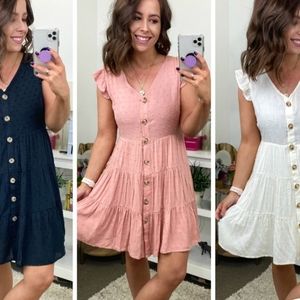 Mauve Button Down Dress